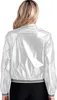 Holograficzna brokatowa kurtka damska Bomber Jacket Rozmiar Podgląd zdjęcia produktu 2
