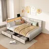 Lit rembourré ProximaX 140 x 200 cm, beige, avec LED RGB et Voir les images du produit 3