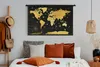 MuchoWow® Wandteppich Wandbehang Weltkarte - Gold - Schwarz Produktbild-Vorschau 4