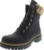 A black lace-up boot with fur trim. Anteprima dell’immagine prodotto