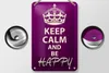 Blechschild Spruch 12x18cm Keep Calm and be happy Produktbild-Vorschau 2