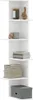 A white corner shelf unit displaying various decorative items and books. Anteprima dell’immagine prodotto