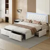 CDGlobal letto imbottito 140x200cm con LED, 4 cassetti e Anteprima dell’immagine prodotto 2