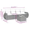 5-tlg. Garten-Sofagarnitur mit Kissen Schwarz Poly Rattan Produktbild-Vorschau 3