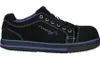 A side view of a black and purple RUNNEX safety shoe against a white background. Produktbild-Vorschau