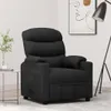 A black recliner chair is shown in a room with a side table and a floor lamp. Náhled obrázku produktu