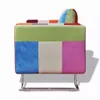 vidaXL Poltrona cubo con piedi cromati Tessuto design Anteprima dell’immagine prodotto 2