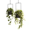 Blumenampel 2er Set Schwarz aus Metall – Pflanzenampel für Produktbild-Vorschau 1