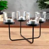 Elegantní svícen z černého kovu se čtyřmi skleněnými Náhled obrázku produktu 2