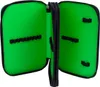 An open pencil case with a bright green interior and black elastic loops for holding pens or pencils. Náhľad obrázku produktu