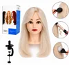 Kadeřnická cvičná hlava Jessica s lidskými vlasy 40 cm + Náhled obrázku produktu 1