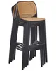 BELIANI Barstuhl 4er-Set Beige und Schwarz PP-Sitz Produktbild-Vorschau 8