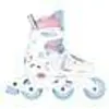 A white roller skate with colorful patterns. Produktbild-Vorschau