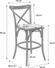 sweeek - Barhocker Bistro Vintage Holz 65cm - Weiß Produktbild-Vorschau 8