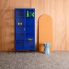 Credenza in acciaio e vetro temperato 2 porte, 180cm, Blu Anteprima dell’immagine prodotto 2