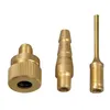 Three brass adapters for an air compressor are laid out on a white background. Produktbild-Vorschau