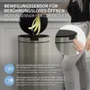 ML-Design Mülleimer mit Sensor 40L rund, Edelstahl Silber Produktbild-Vorschau 3