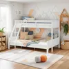 Homestyle4u Etagenbett, Weiß, Liegeflächen 90x200 & 140x200 Produktbild-Vorschau 2