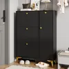 Flieks Schuhschrank mit 3 Klappen, Schuhkommode 90x25x121 Produktbild-Vorschau 3