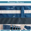 A collage of images showing details of blue velvet curtains, including a close-up of the top hem with a measurement, and smaller images showing different ways the curtains can be hung. Produktbild-Vorschau