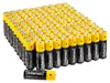 A large group of AA batteries are neatly arranged in rows, with one battery in the foreground. Podgląd zdjęcia produktu