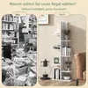 A before-and-after comparison showing a messy room filled with books versus a neatly organized corner with a white shelf unit. Podgląd zdjęcia produktu