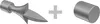 A collage showing two separate components of a product, separated by a plus sign. Produktbild-Vorschau