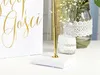 Stifthalter mit Kugelschreiber 8x8x16cm weiß / gold Produktbild-Vorschau 2