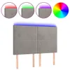 LED Kopfteil Hellgrau 144x5x118/128 cm Samt Produktbild-Vorschau 1