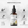 A product shot of a bottle of Lion's Mane extract with surrounding icons and text highlighting its features and benefits. Produktbild-Vorschau