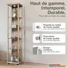 K-Möbel Vitrine en verre debout en chêne Sonoma (176x37x33 Voir les images du produit 2