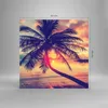 Bilder auf glas - Meer Strand Palme - 50x50cm - Glasbilder Produktbild-Vorschau 3