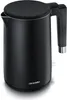 A black electric kettle with a silver accent on the handle, shown on a white background. Náhľad obrázku produktu