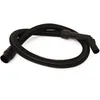 A black vacuum cleaner hose is coiled on a white background. Produktbild-Vorschau