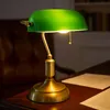 Tischleuchte, Bankerlampe, Zugkette, altmessing, grün, H 36 Produktbild-Vorschau 6