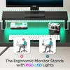 Scrivania da gaming Bestier 107 cm piccola con LED, tavolo Anteprima dell’immagine prodotto 6