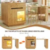 Îlot de cuisine Flieks avec table coulissante, armoire de Voir les images du produit 8