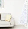 vidaXL Sztuczna pół choinka ze stojakiem biała 210 cm PVC Podgląd zdjęcia produktu 8
