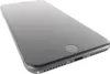 A close-up, angled view of the bottom portion of a black iPhone 8 Plus. Produktbild-Vorschau