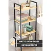 Standregal Holz Metall 4 Ebenen, Küchenregal Badregal Produktbild-Vorschau 2