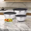Set Rührschüssel 3 Schüssel Edelstahl Rutschfest Stapelbar Produktbild-Vorschau 3