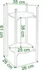 A line drawing of a two-tiered plant stand with dimensions indicated by dotted lines and text. Podgląd zdjęcia produktu
