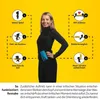 A woman in a wetsuit is shown with a diagram illustrating how to use a Restube device. Voir les images du produit