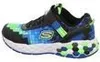 A side view of a single blue, green, and black sneaker with a pixelated design. Náhled obrázku produktu