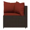 vidaXL Canapé d'angle de jardin avec coussins 2 pcs. Marron Voir les images du produit 4