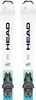 A pair of white skis with black and blue branding and bindings, presented on a white background. Náhľad obrázku produktu