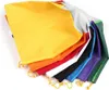 A collection of colorful drawstring bags fanned out on a white background. Produktbild-Vorschau