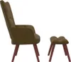 vidaXL Poltrona relax con sgabello in velluto marrone Anteprima dell’immagine prodotto 10