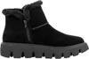 A black winter boot with a thick sole and fur lining. Voir les images du produit