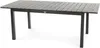 A rectangular outdoor dining table with a slatted top and black metal legs, shown against a white background. Náhled obrázku produktu